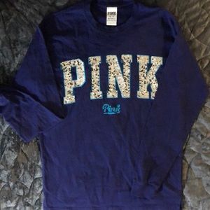 Pink Royal Blue Glitter Long Sleeve